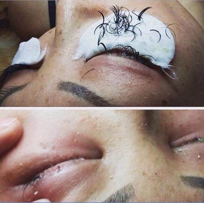 Жуткое «кустарное» наращивание ресниц