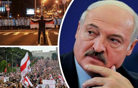 Лукашенко на фоне протестов в Белоруссии