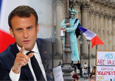 Протесты против вакцинации нанесли удар по репутации Макрона