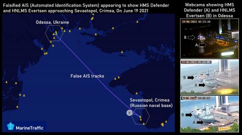 поддельная геолокация НАТО Крым корабли геолокация
