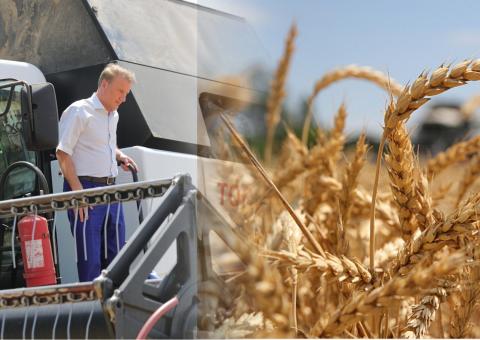 Герман Греф и беспилотный комбайн Греф на комбайне