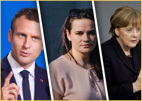 Макрон Тихановская Меркель