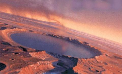 метановое озеро на Марсе 