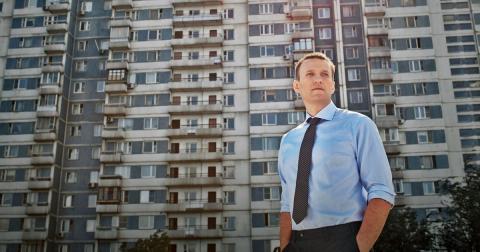 навальный на фоне дома фото