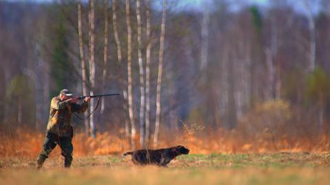 Охотник в лесу