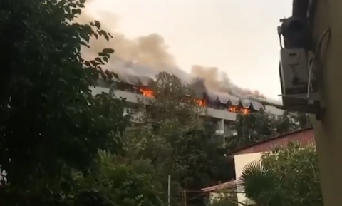 Пожар в санатории Минобороны в Крыму