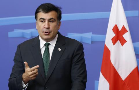 Саакашвили выступление Грузия флаг
