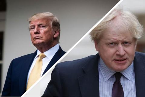 президент США Дональд Трамп и премьер-министр Британии Борис Джонсон Трамп и Джонсон каартинка